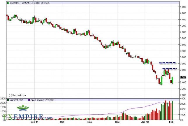 Natural Gas Forecast February 3, 2012, Technical Analysis